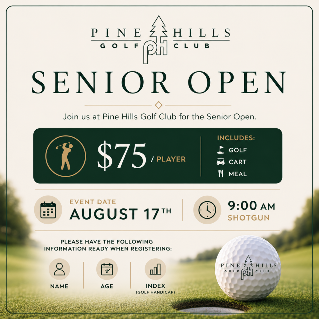 Pine hills senior open post